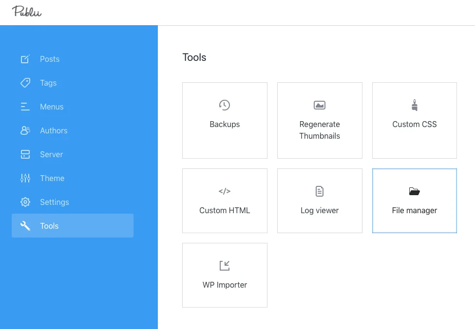 Publii - Tools