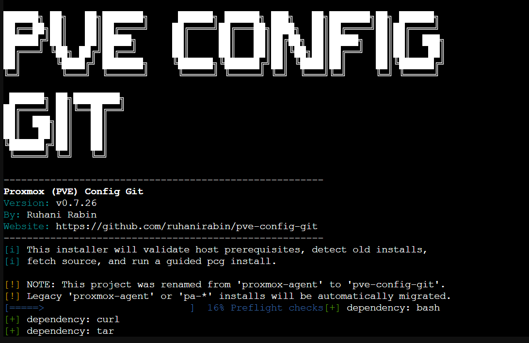 Proxmox config backup to Git version control for PVE nodes. Version 7.26.